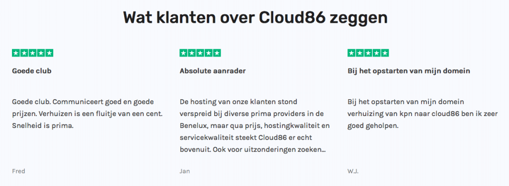 cloud86 klantervaringen